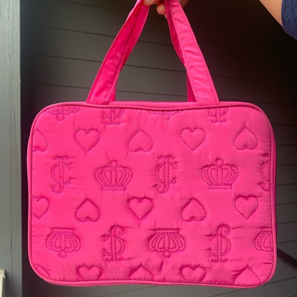 Pink Juicy Couture Crowns Travel Cosmetic Bag